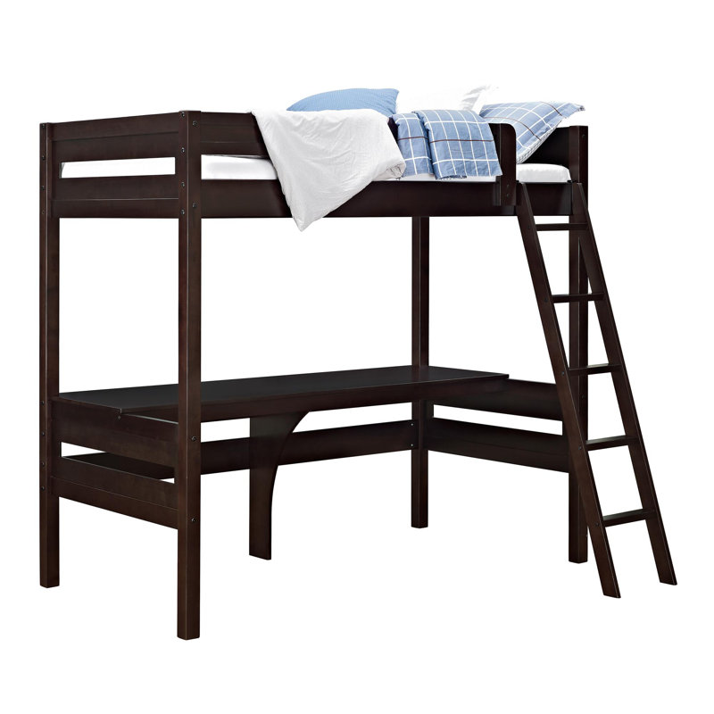 Isabelle & Max™ Everiz Twin Solid Wood Loft Bed Bed with BuiltinDesk